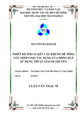 Thiết kế tối ưu kết cấu khung bê tông cốt thép chịu động