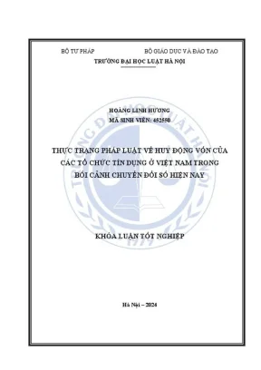 Thực trạng pháp luật huy động vốn tổ chức tín dụng Việt 