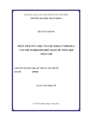 Phân tích sức chịu tải cọc khoan nhồi qua thí nghiệm