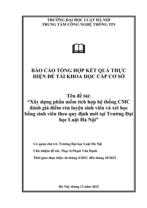 Phần mềm tích hợp hệ thống CMC đánh giá điểm rèn luyện