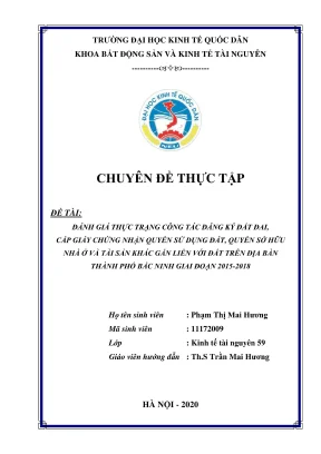 Đánh giá công tác đăng ký đất đai và cấp GCN tại Bắc 