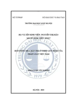 Hợp đồng mua bán nhà ở theo pháp luật Việt Nam - Khóa