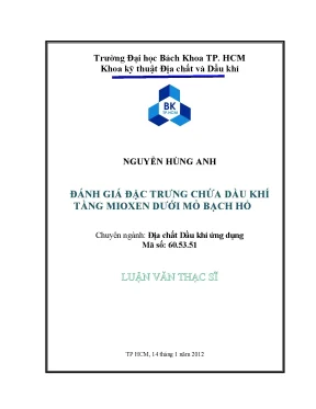 Luận Văn Thạc Sĩ Địa Chất Dầu Khí: Đánh Giá Đặc Trưng 