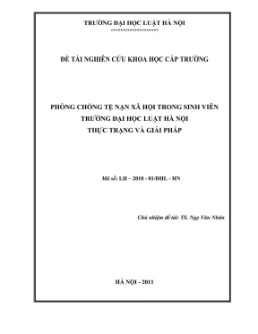 Nghiên cứu thực trạng và giải pháp phòng chống tệ nạn xã