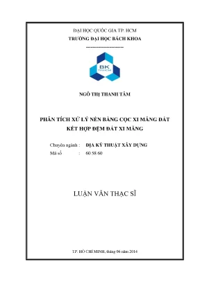 Phân tích xử lý nền bằng cọc xi măng đất kết hợp đệm đất