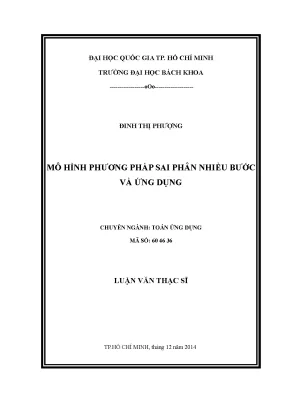 Mô hình phương pháp sai phân nhiều bước trong toán ứng dụng