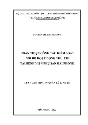 Hoàn Thiện Kiểm Soát Nội Bộ Thu Chi Tại Bệnh Viện Phụ