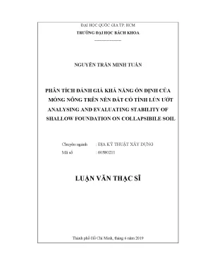 Phân tích đánh giá ổn định móng nông trên nền đất lún