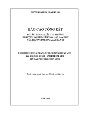 Hoàn thiện khung pháp lý phục hồi du lịch sau COVID-19