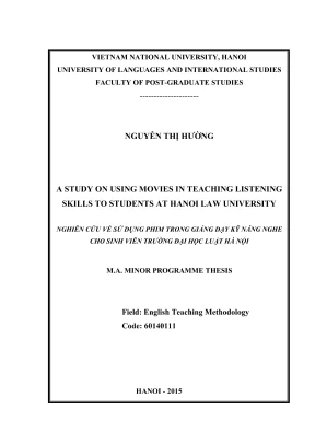 Nghiên cứu hiệu quả sử dụng phim trong dạy kỹ năng nghe