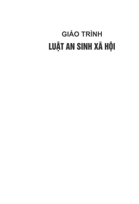 Giáo trình Luật An Sinh Xã Hội - Đại học Luật Hà Nội - 