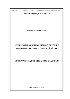 Phương Pháp Giải Quyết Vấn đề Trong Dạy Học Môn Tự Nhiên