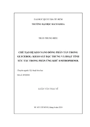 Luận văn thạc sĩ: Chế tạo keo nano đồng trong glycerol,