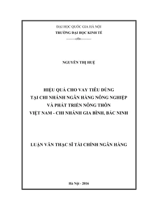 Nâng cao hiệu quả cho vay tiêu dùng tại ngân hàng nông