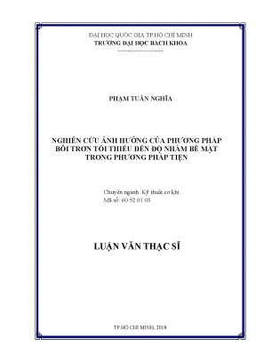 Nghiên cứu ảnh hưởng của bôi trơn tối thiểu đến độ nhám