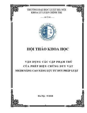 Vận dụng phép biện chứng duy vật để nâng cao tư duy pháp 