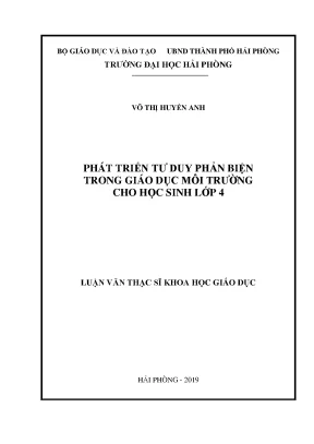 Phát Triển Tư Duy Phản Biện Trong Giáo Dục Môi Trường