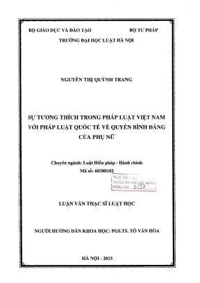 Luận Văn Thạc Sĩ Luật Học: Sự Tương Thích Pháp Luật Việt 