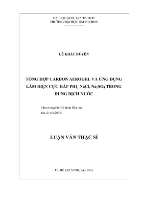 Tổng hợp carbon aerogel và ứng dụng làm điện cực hấp phụ