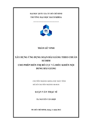 Ứng dụng soạn bài giảng chuẩn SCORM cho khoa học máy tính