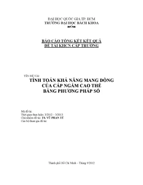 Phương Pháp Số Tính Toán Khả Năng Mang Dòng Của Cáp Ngầm 