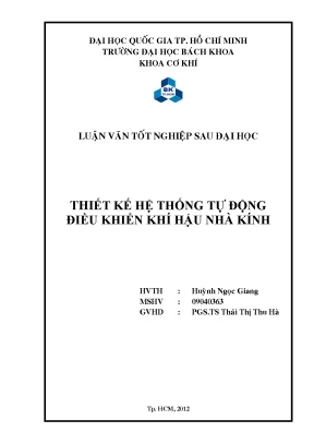 Luận Văn Thạc Sĩ: Thiết Kế Hệ Thống Tự Động Điều Khiển