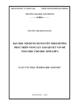 Phương pháp dạy học số nguyên lớp 6 phát triển năng lực