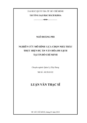 Luận Văn Thạc Sĩ: Mô Hình Lựa Chọn Nhà Thầu Cho Dự Án
