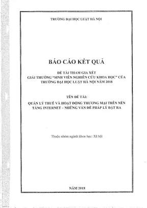 Nghiên cứu khoa học về quản lý thuế và thương mại