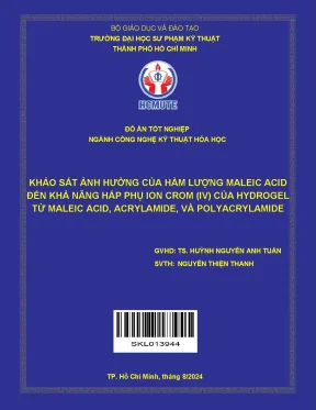Khảo sát ảnh hưởng của maleic acid đến hấp phụ ion crom