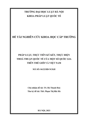 Nghiên cứu pháp luật thực tiễn ký kết và thực hiện thoả 