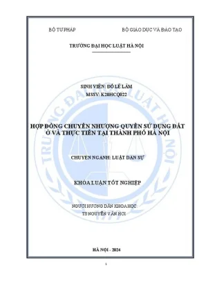 Khóa Luận Tốt Nghiệp: Hợp Đồng Chuyển Nhượng Quyền Sử