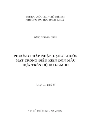 Phương Pháp Nhận Dạng Khuôn Mặt Đơn Mẫu Dựa Trên Độ Đo