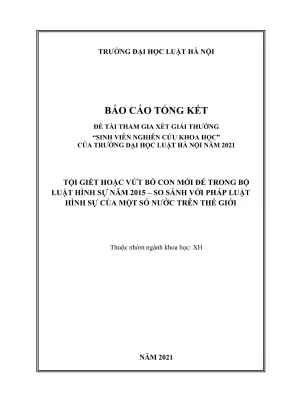 So sánh tội giết hoặc vứt bỏ con mới đẻ trong Bộ luật 