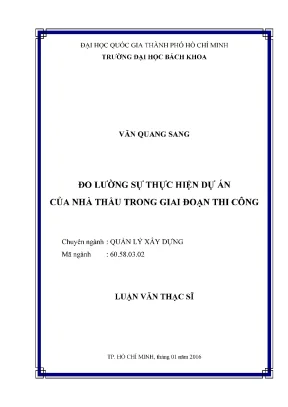 Luận Văn Thạc Sĩ: Đo Lường Hiệu Quả Thi Công Dự Án Xây
