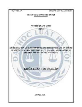 Khóa luận tốt nghiệp: Kê biên tài sản quyền sử dụng đất