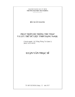Luận Văn Thạc Sĩ: Phát Triển Hệ Thống Thu Thập & Lưu Trữ