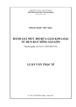 Luận Văn Thạc Sĩ: Đánh Giá Rửa Giải Kim Loại Từ Bùn Đáy