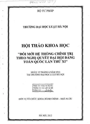Kỷ yếu hội thảo đổi mới hệ thống chính trị theo Nghị 