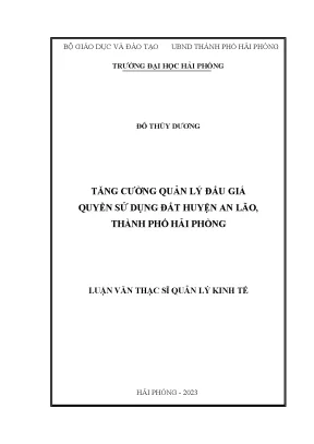 Luận Văn Thạc Sĩ: Giải Pháp Tăng Cường Quản Lý Đấu Giá