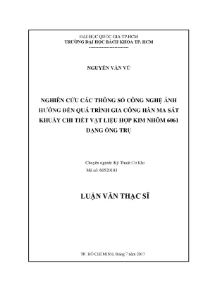 Nghiên cứu thông số công nghệ ảnh hưởng đến gia công hàn