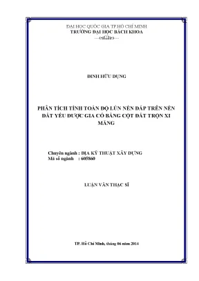 Phân tích độ lún nền đắp trên đất yếu gia cố bằng cột
