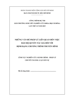 Nghiên cứu pháp lý về bảo hộ quyền tác giả đối với định