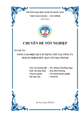 Chuyên đề tốt nghiệp: Nâng cao hiệu quả sử dụng vốn tại
