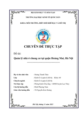 Chuyên đề thực tập quản lý nhà chung cư tại Hoàng Mai,