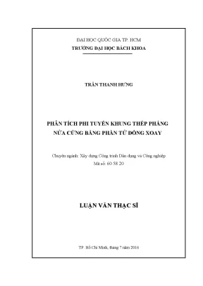 Phân Tích Phi Tuyến Khung Thép Phẳng Nửa Cứng Bằng Phần