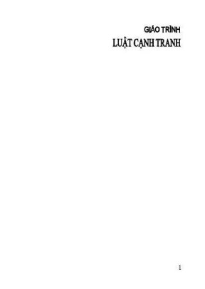 Giáo Trình Luật Cạnh Tranh - Đại Học Luật Hà Nội - 