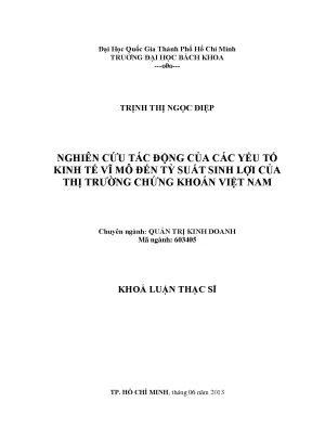 Tác động của yếu tố kinh tế vĩ mô đến lợi nhuận chứng khoán
