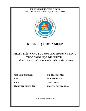 Phát triển năng lực nói cho học sinh lớp 2 qua giờ học