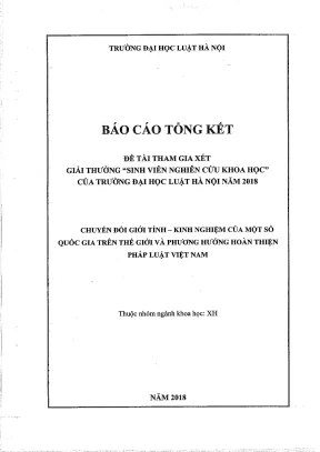 Nghiên cứu chuyển đổi giới tính: Kinh nghiệm quốc tế và